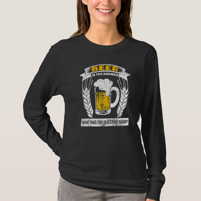 Funny Beer Drinking Alcohol Drunk Party Statement  T-Shirt (Front)