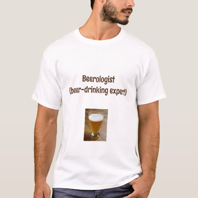 Funny Beer-Drinking  T-Shirt (Front)