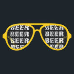 Funny beer drinking team party shades | sunglasses<br><div class="desc">Funny beer party shades | Fun drinking sunglasses. Humourous props for party night gag,  birthday,  bachelor party,  happy hour,  halloween etc Personalizable text. Aviator and Wayfarer style with big letters.</div>