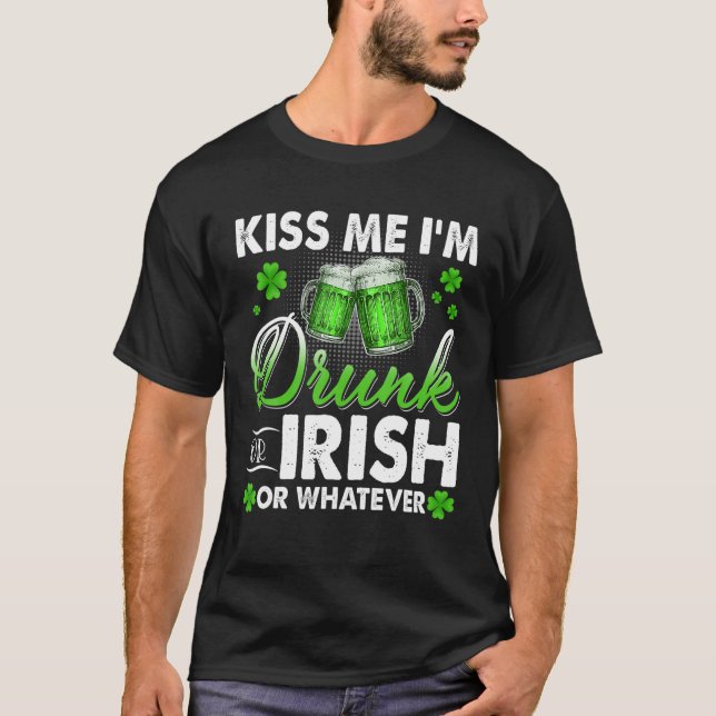Funny Beer Drunk Irish Happy Patrick's Day Lucky D T-Shirt (Front)