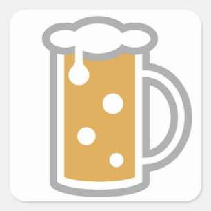 Funny Beer Emoji Square Sticker