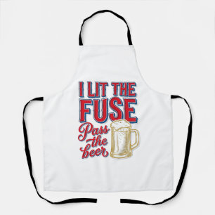 Funny Beer Fireworks Vintage Shirt Design_1 Apron