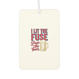 Funny Beer Fireworks Vintage Shirt Design_1 Car Air Freshener