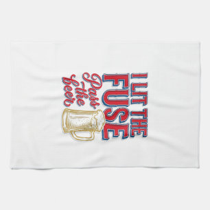 Funny Beer Fireworks Vintage Shirt Design_1 Tea Towel