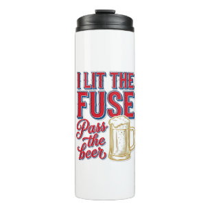 Funny Beer Fireworks Vintage Shirt Design_1 Thermal Tumbler
