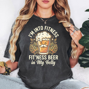 Funny Beer Fitness Drinking Humour Gift Quote T-Shirt