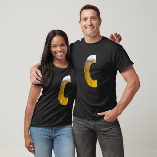 Funny Beer Foam Head Monogram Initial Letter C T-Shirt