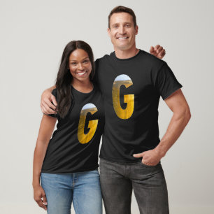 Funny Beer Foam Head Monogram Initial Letter G T-Shirt