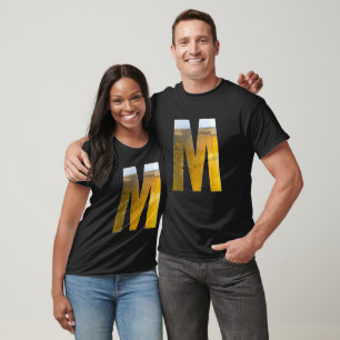 Funny Beer Foam Head Monogram Initial Letter M T-Shirt