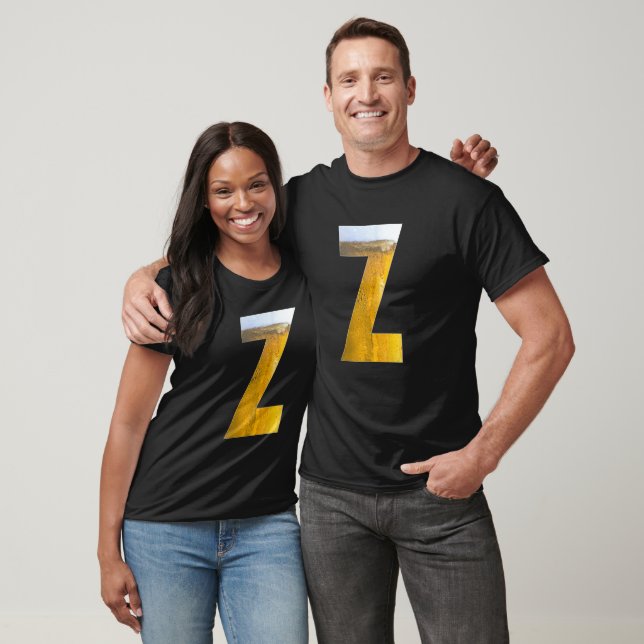 Funny Beer Foam Head Monogram Initial Letter Z T-Shirt (Unisex)