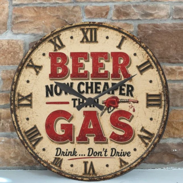 Funny Beer Garage Decor  Large Clock (Creator Uploaded)