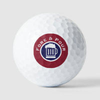 Funny Beer Golfer Golf Balls