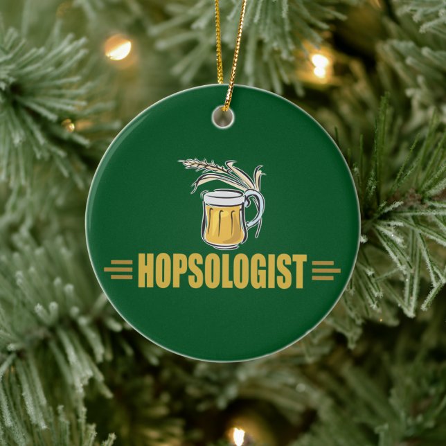 Funny Beer Home Brewer Craft Humorous Hopsologis Ceramic Tree Decoration (Tree)