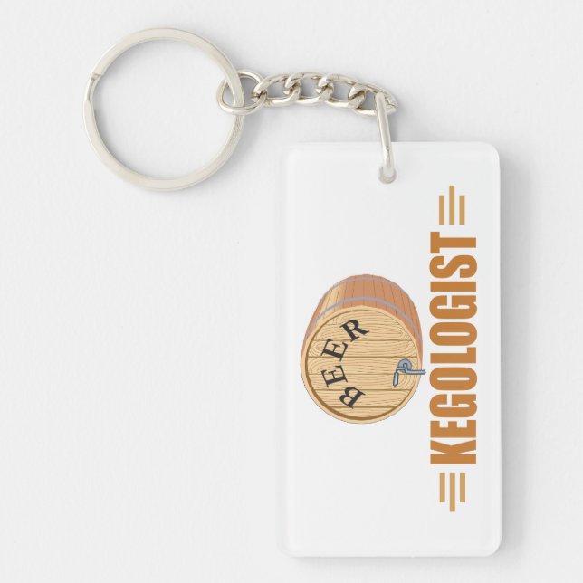 Funny Beer Keg Key Ring (Front)