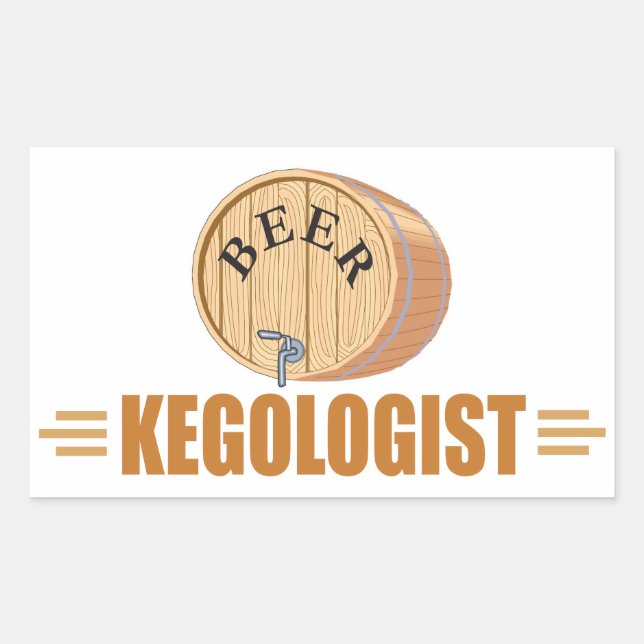Funny Beer Keg Rectangular Sticker (Front)