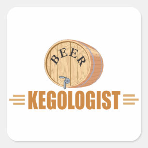 Funny Beer Keg Square Sticker