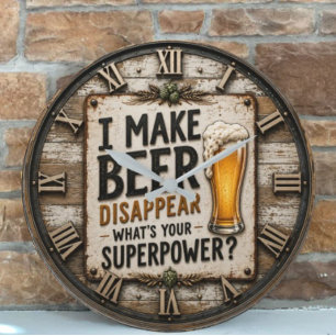 Funny Beer  Large Clock