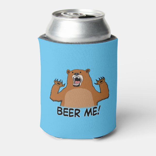 Funny Beer Me Bear Can Cooler (Can Back)