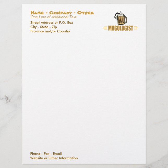 Funny Beer Mug Letterhead Design (Front)