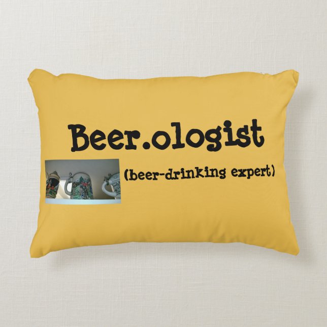 Funny Beer.ologist Quote Decorative Cushion (Front)