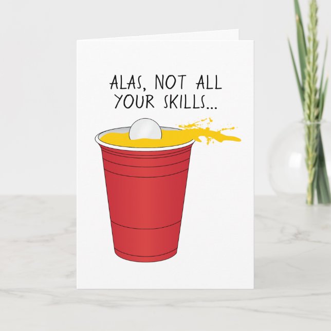 Funny Beer Pong Graduation Card (Front)