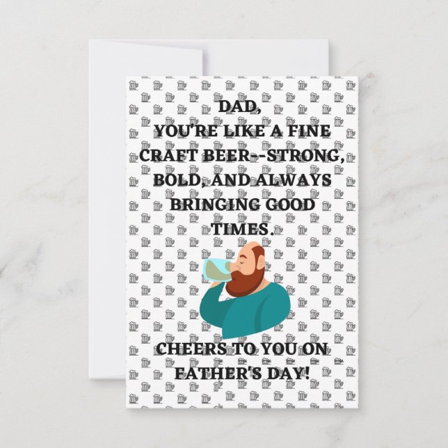 Funny Beer Quote Father's Day Card Strong And Bold (Front)