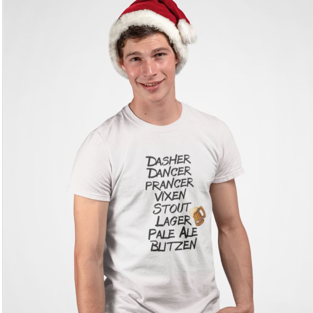 Funny Beer Reindeer Names Christmas Holiday T-Shirt (Creator Uploaded)