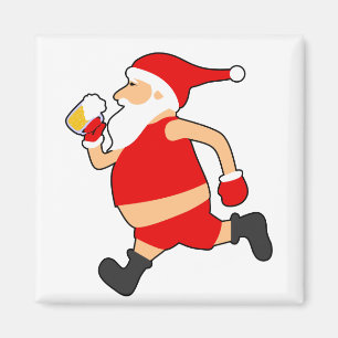 funny beer santa christmas magnet