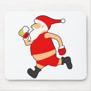 funny beer santa christmas mouse pad