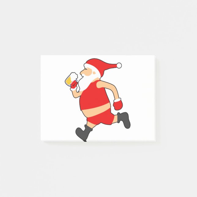 funny beer santa christmas post-it notes (Front)