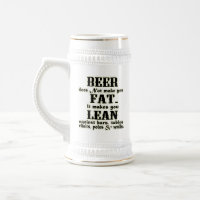 Funny Beer Stine Mug - Beer Doesnt Make You Fat