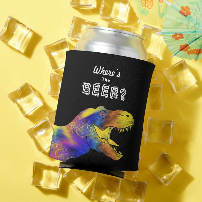 Funny Beer T-Rex Quote Can Cooler (In Situ Summer)