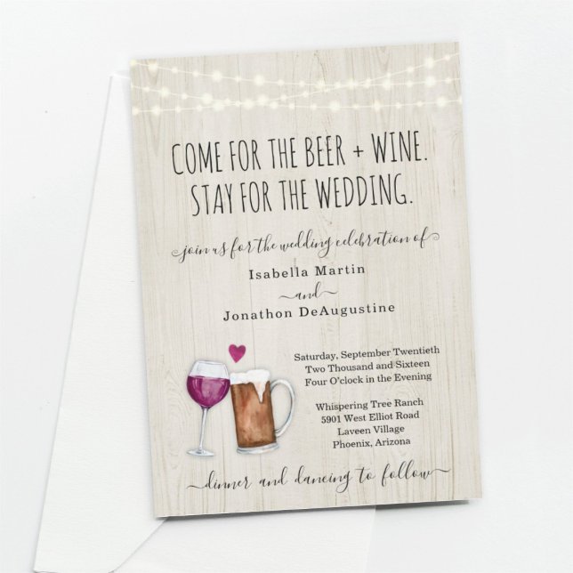Funny Beer & Wine Theme Wedding Invitation (Creator Uploaded)