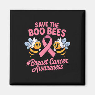 Funny Bees Ghost Boo Breast Cancer Awareness Pink  Magnet