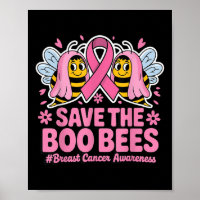 Funny Bees Ghost Boo Breast Cancer Awareness Pink