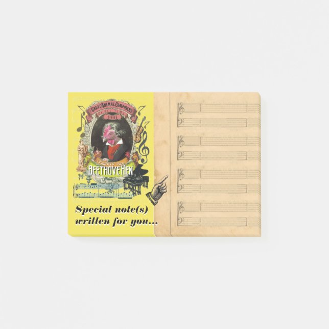 Funny Beethovehen Beethoven Music Parody Post-it Notes (Front)