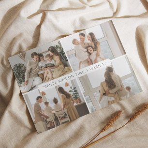 Funny belated Christmas family photo Holiday Card