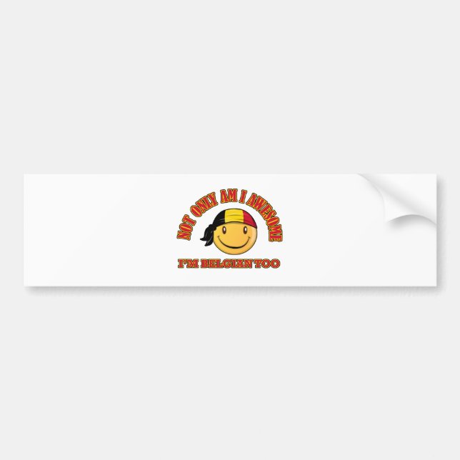 Funny BELGIAN flag designs Bumper Sticker (Front)