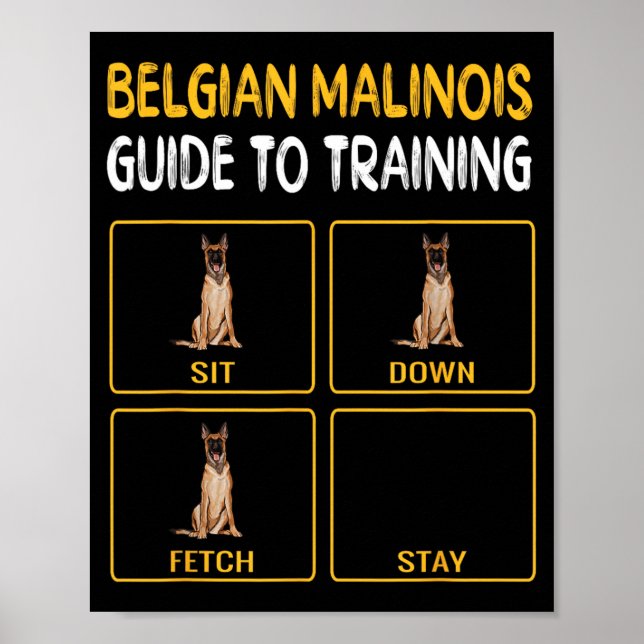 Funny Belgian Malinoi Guide To Training Dog Poster (Front)