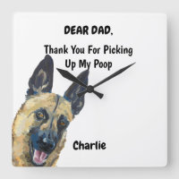 Funny Belgian Malinois Dad Watercolor Canine Art