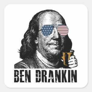 Funny Ben Dranking, Let's celebrate the joy of the Square Sticker