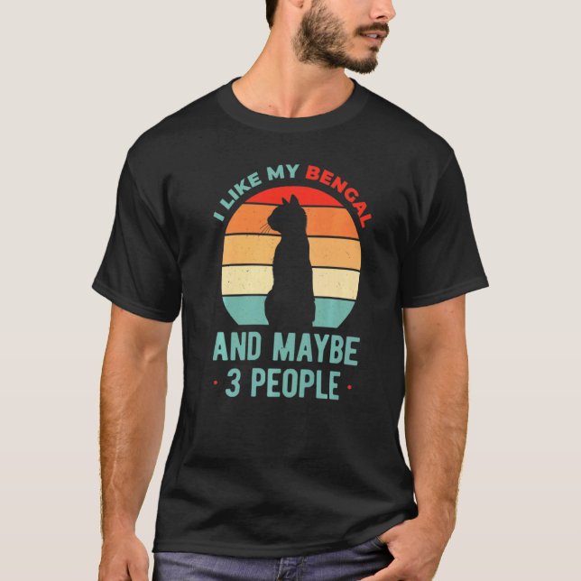 Funny Bengal Cat T-Shirt (Front)