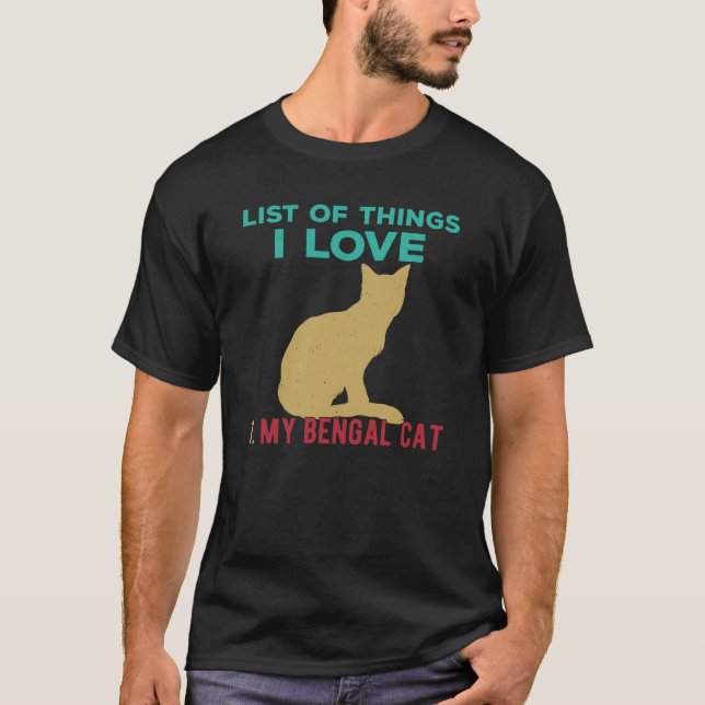 Funny Bengal Cat T-Shirt (Front)