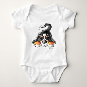 Funny Bernese Mountain Dog Cartoon Baby Bodysuit