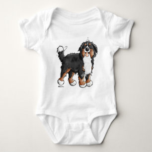 Funny Bernese Mountain Dog Cartoon Baby Bodysuit