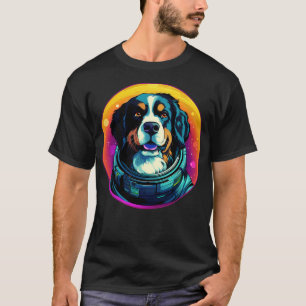 Funny Bernese Mountain Dog Colourful Cosmic Space T-Shirt