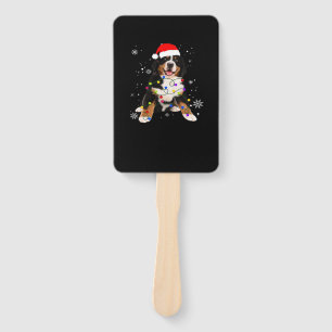 Funny Bernese Mountain Dog Lights Christmas Matchi Hand Fan