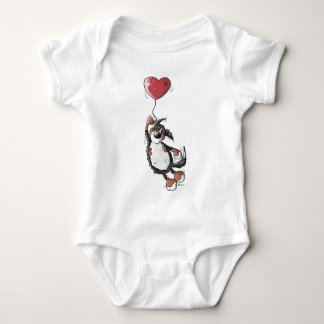 Funny Bernese Mountain Dog With Heart Balloon Baby Bodysuit