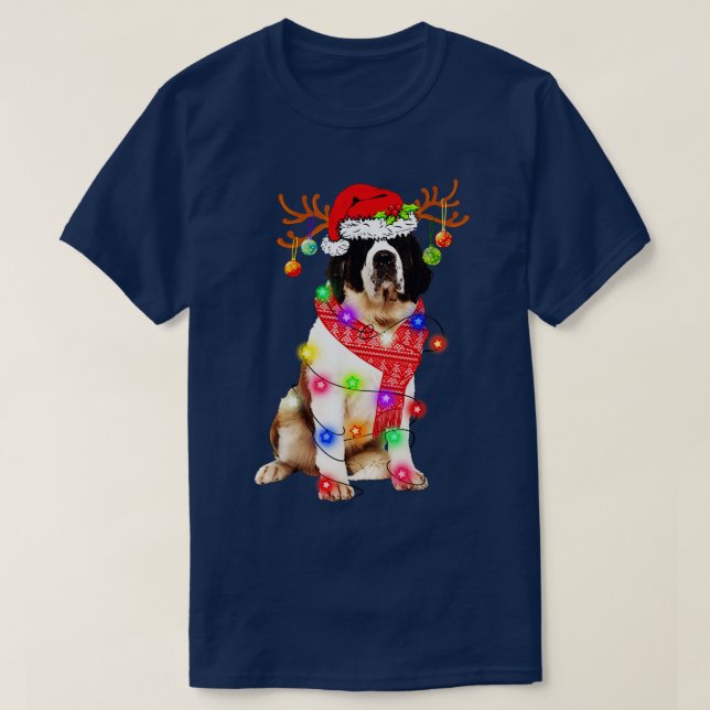 Funny Bernese Mountain Santa Hat Dog Reindeer Chri T-Shirt (Design Front)