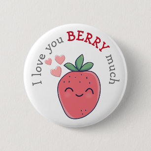 Funny Berry I Love You 6 Cm Round Badge